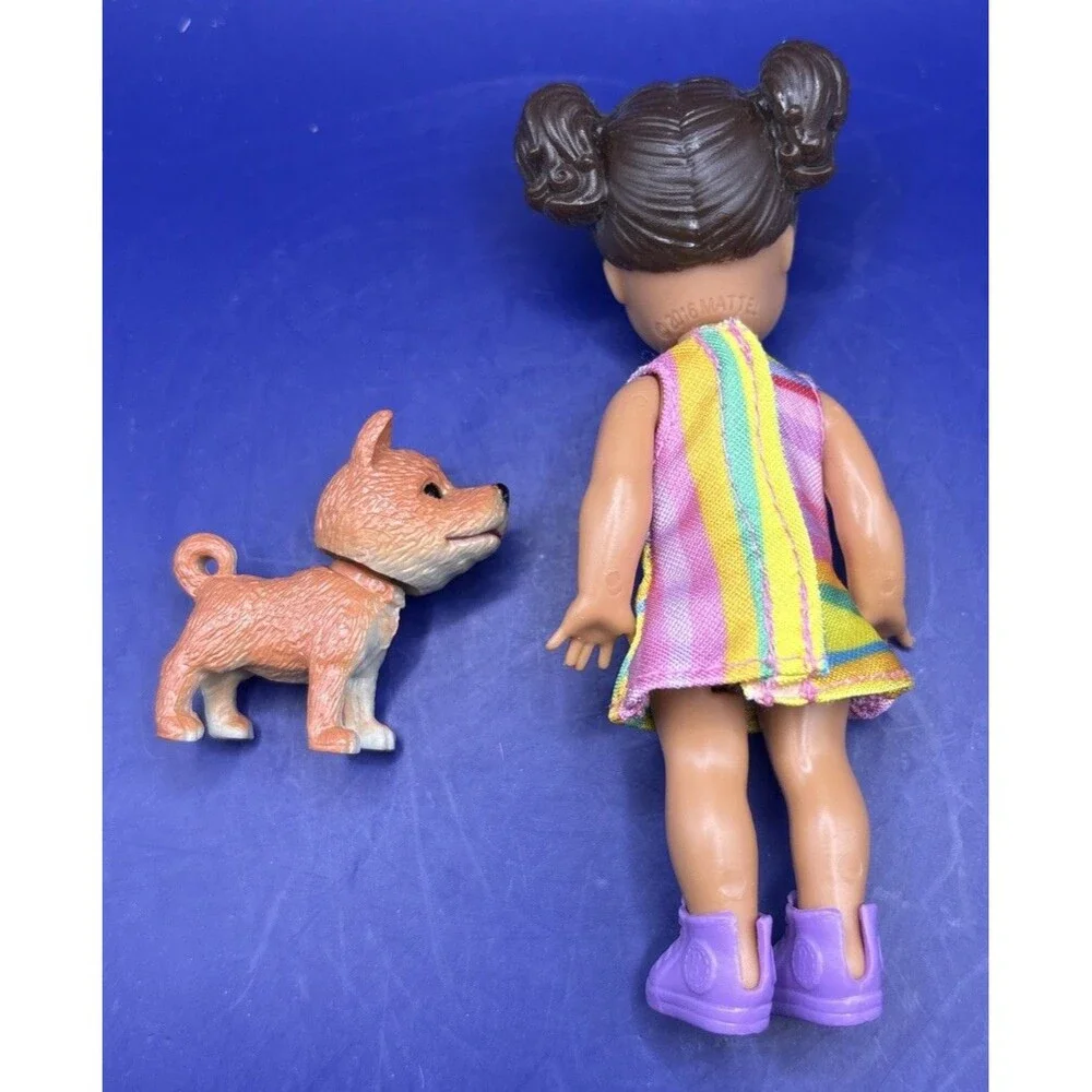 VTG Barbie Skipper Babysitters Inc Toddler Doll Rainbow Dress & Camper Puppy Dog